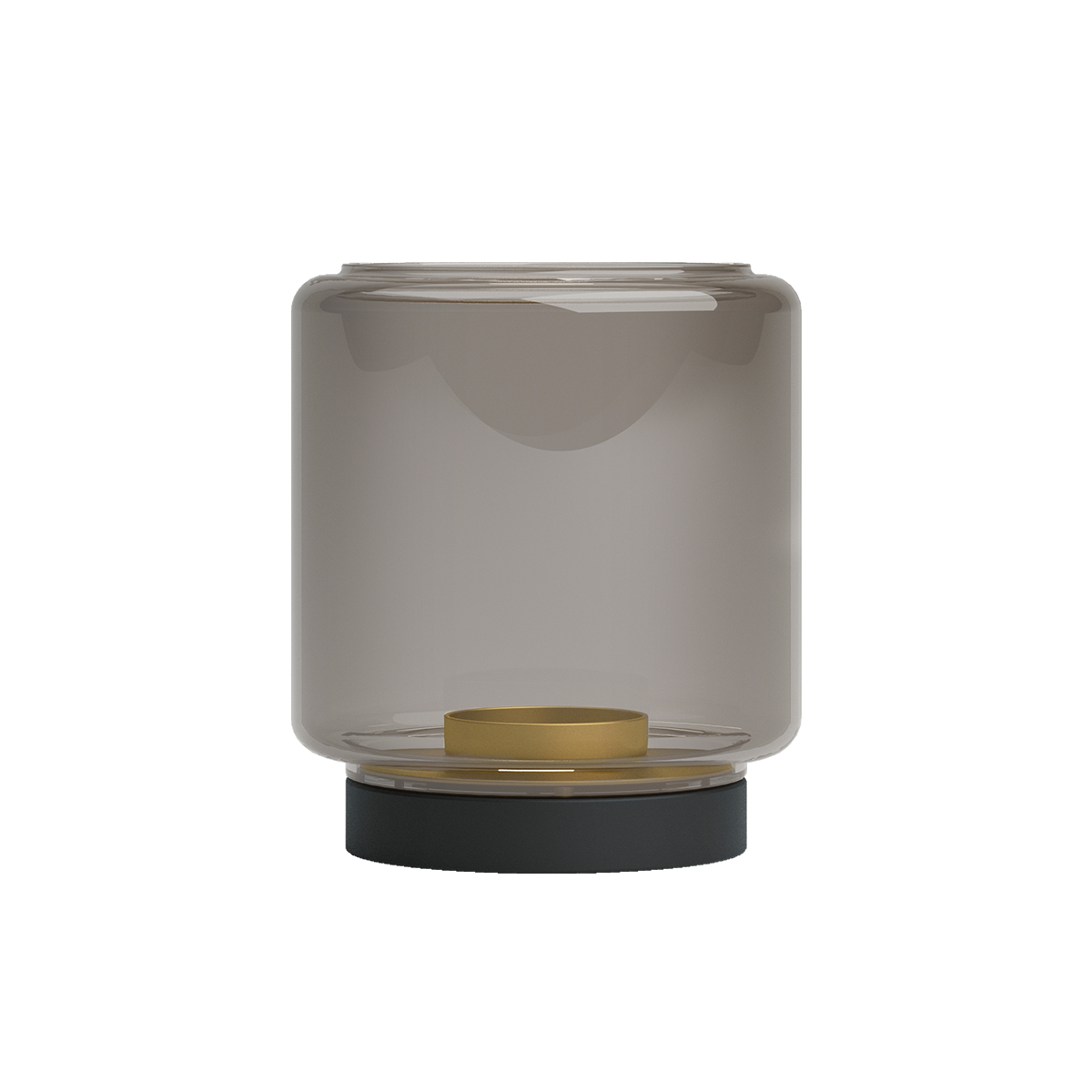 New York lampefot i rustfritt stål med frostsikkert sotet glass, høyde 170 mm, diameter 141 mm.