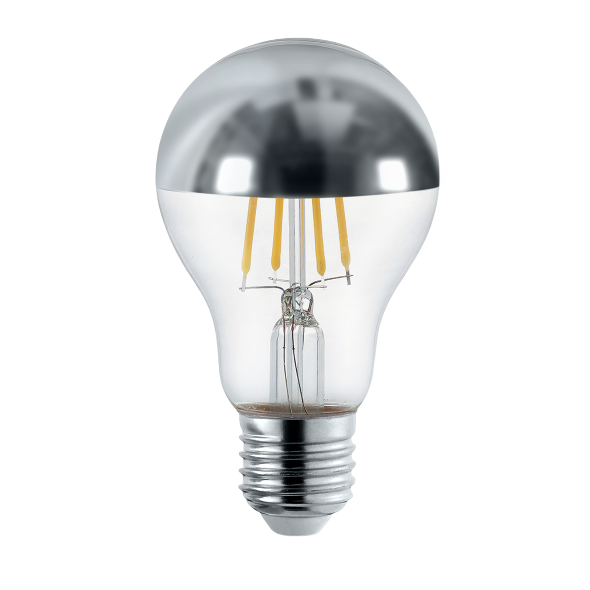 SACKit Bulb 6W E27 LED-pære med varm hvit lysfarge og topp-speilet design.