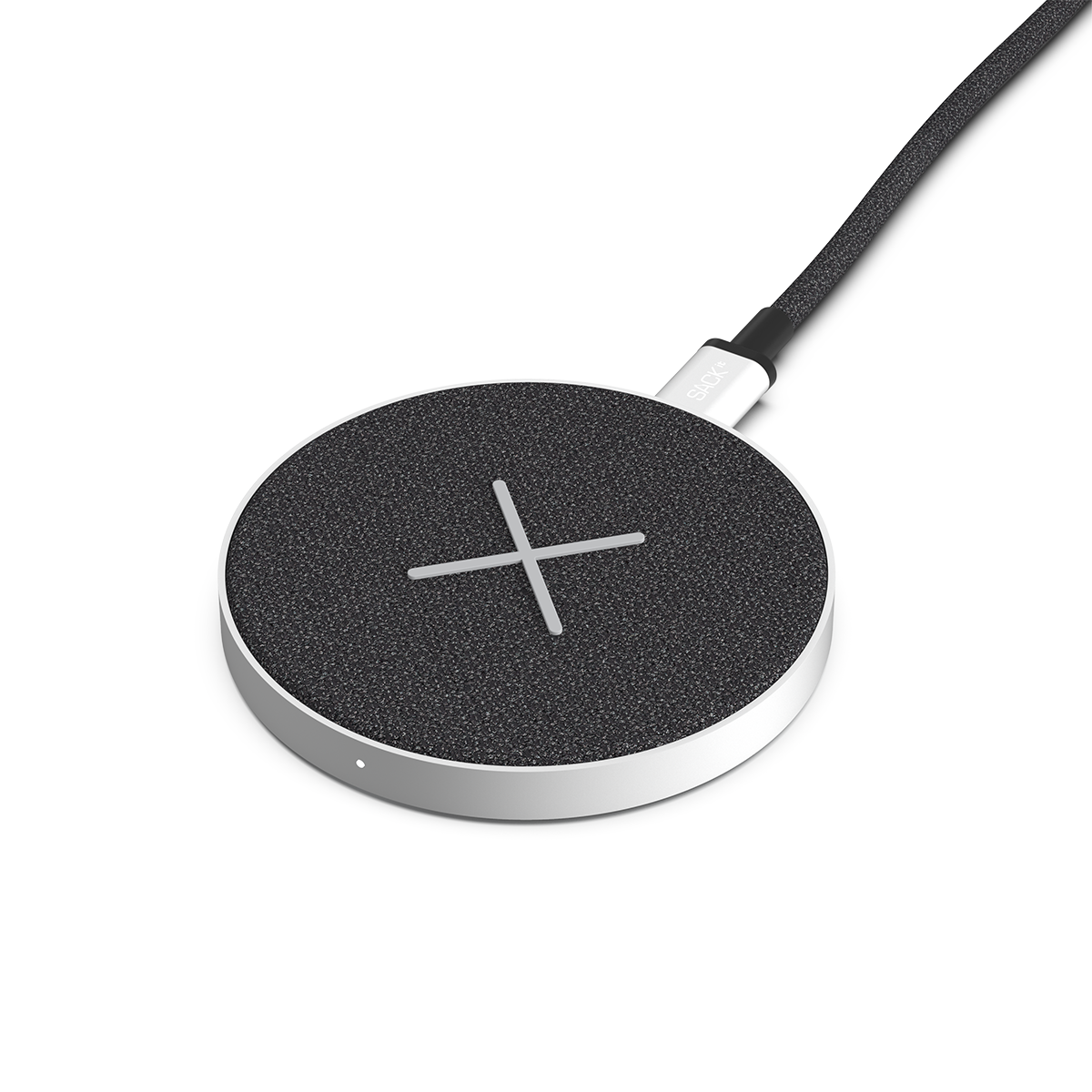 Charge 50 Care trådløs lader med kvadratisk form, Revive-stoff og diamantkuttet aluminiumsramme