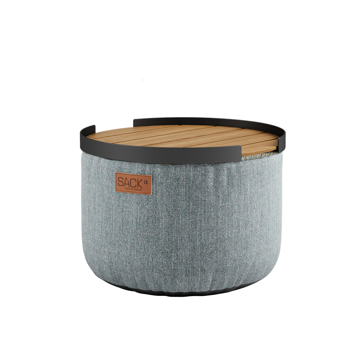 Patio Serving Tray i teaktre med pulverlakkert aluminiumsramme, multifunksjonelt serveringsbrett for ute og innebruk.