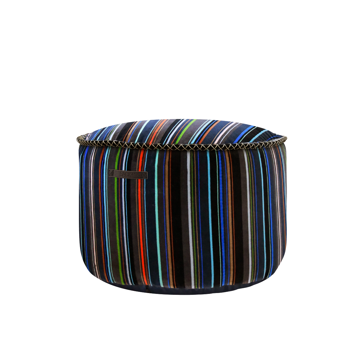 Flerfarget Paul Smith pouf i bomull med rund form og moderne design, Limited Edition.
