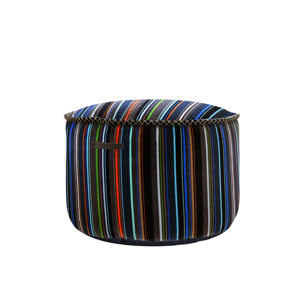 Flerfarget Paul Smith pouf i bomull med rund form og moderne design, Limited Edition.