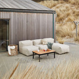 Kirra Coffee Table utendørs sofabord i pulverlakkert aluminium med teak bordplate i taupe farge