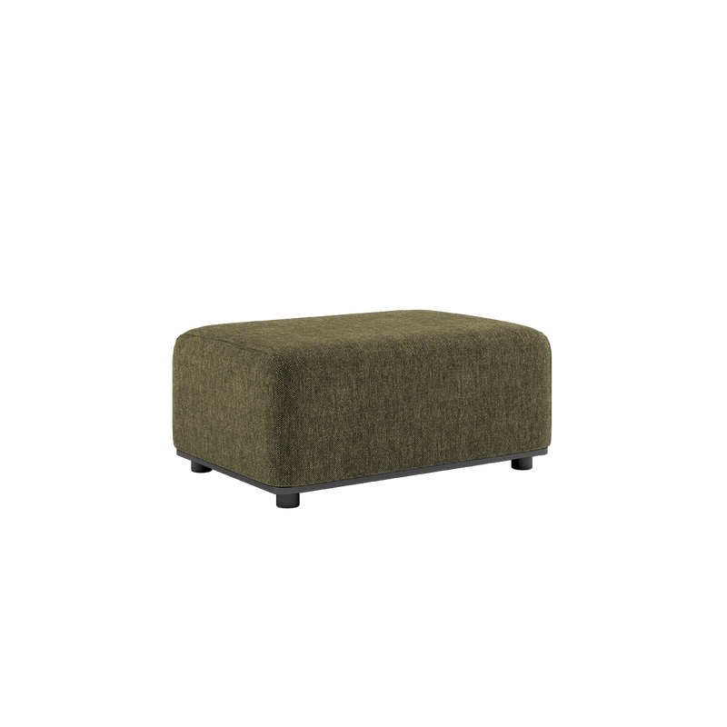 Cobana Lounge Sofa pouf i Kirra Olive med aluminiumsramme og vannavstøtende tekstil.