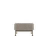 Kirra Lounge Sofa pouf i sandfarget olefin-tekstile med aluminiumsramme, modulær utendørs sofa.