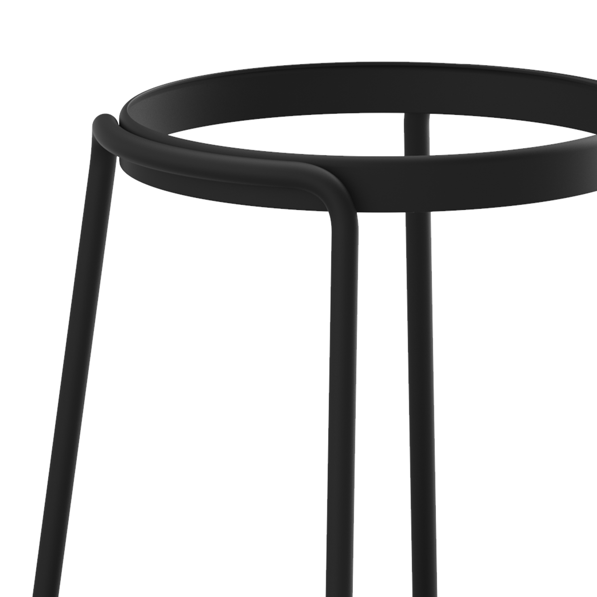 Sort pulverlakkert rustfritt stål Patio Accessory Stand med rund form, Ø27 x 38 cm, utendørs bruk