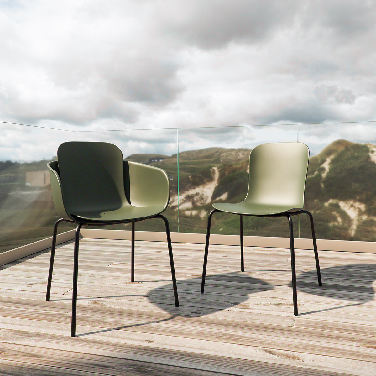 Kirra Dining Table Noir & 4 Patio Chair no. One - Hagemøbelsett med 4 stoler