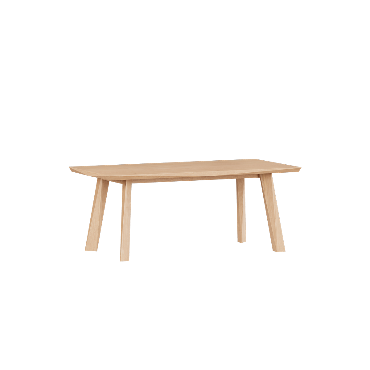 Edge Dining Table i FSC-sertifisert europeisk eik med fasettert bordplate og solide bordben.