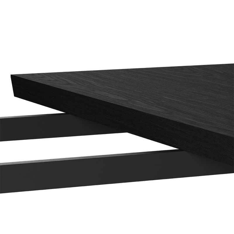 Svartbeiset eikefiner tilleggsplate 60x90 cm til Edge Dining Table med synlige årringer.