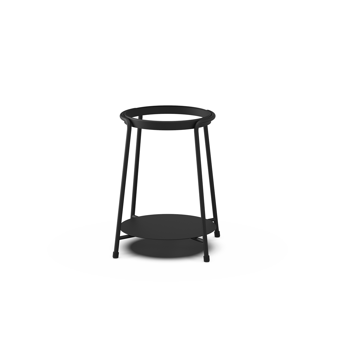Sort pulverlakkert rustfritt stål Patio Accessory Stand med rustfri vinkjøler og tilbehør.