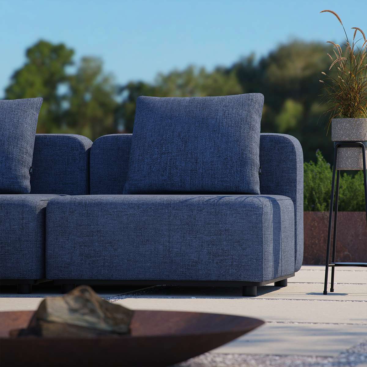 Cobana Lounge Sofa 2-seter i Kirra Indigo med modulær design og uten armlener.