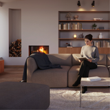 Fjord Sofa sete modul i myk Cosmo Mustard farge med avrundede kanter og skandinavisk design.