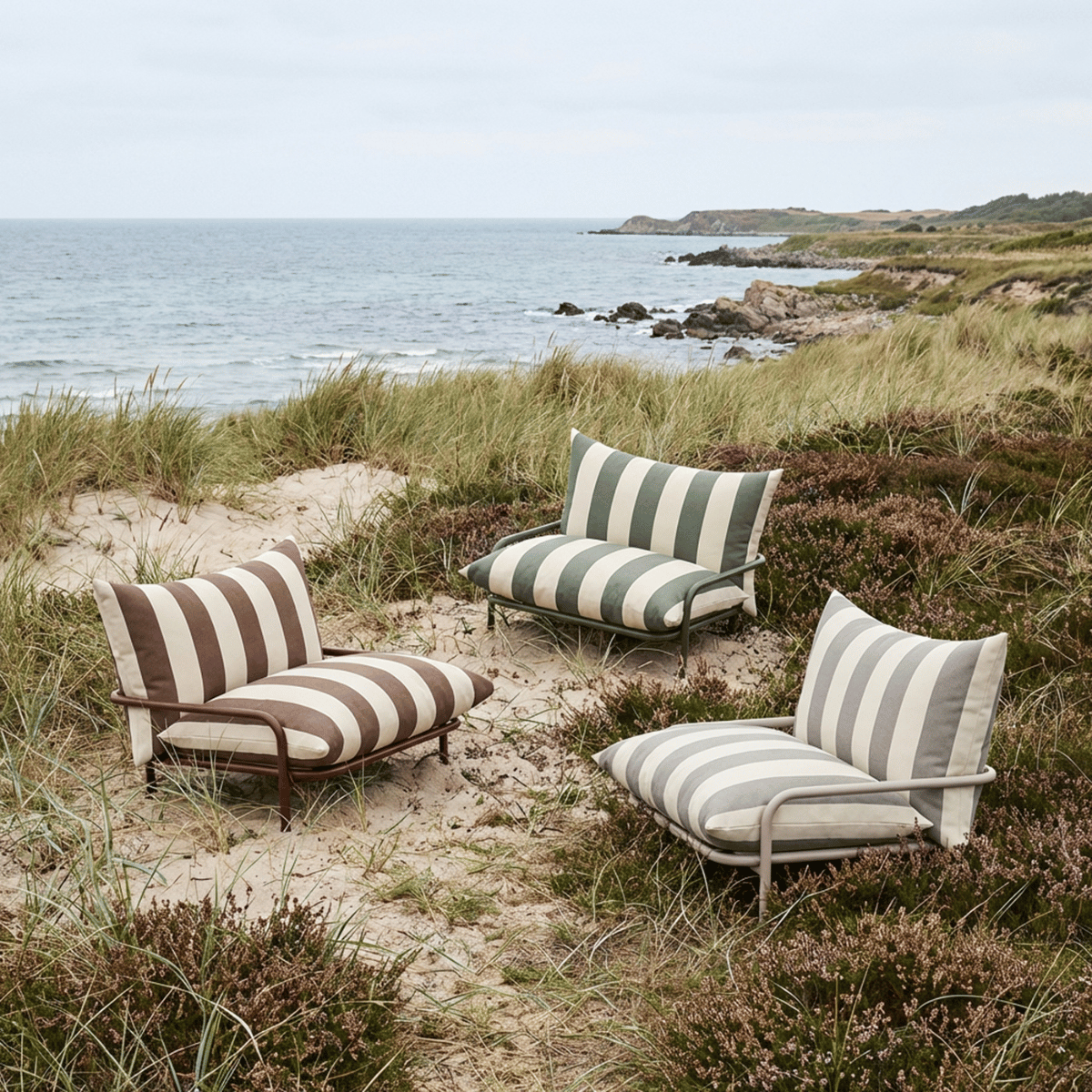 Mollis Lounge Chair - Loungestol for utendørs bruk i pulverlakkert aluminium og olefin