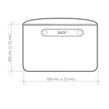 SACKit Chair & Pouf Indoor i mykt tekstil, rund puf og stol med ryggstøtte i nøytrale farger.