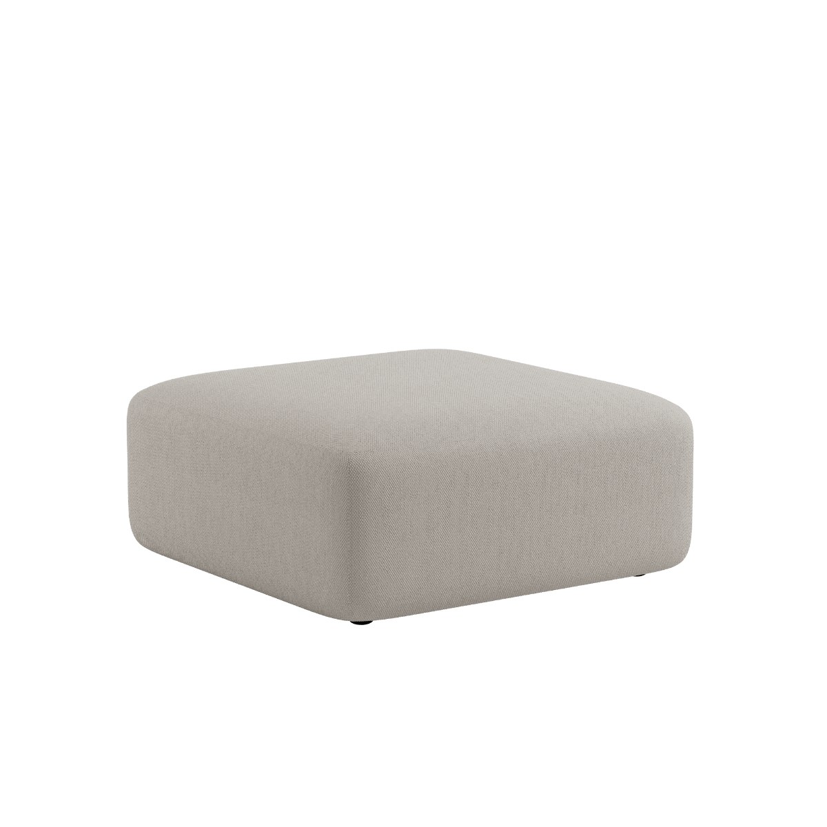 Fjord Sofa pouf i myk, rundet form med tekstil i lys Sealife Ivory farge.