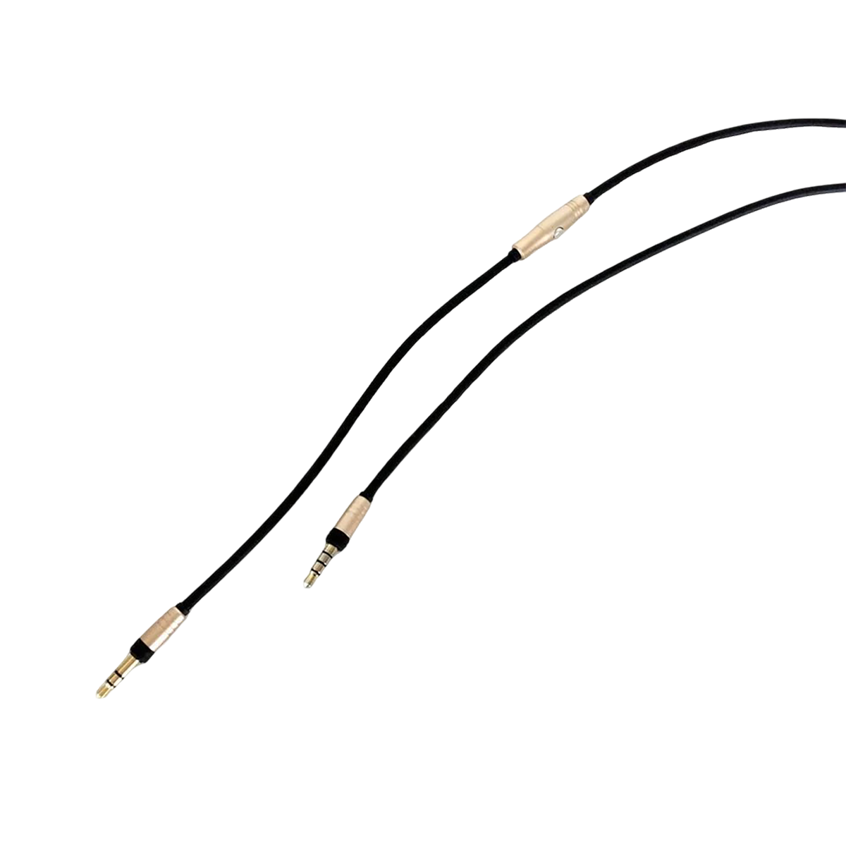 Gylden 130 cm Minijack-kabel for WOOFit hodetelefoner, 3.5 mm lydkontakt.