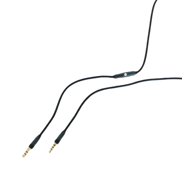 Svart 130 cm Minijack lydkabel for WOOFit hodetelefoner.