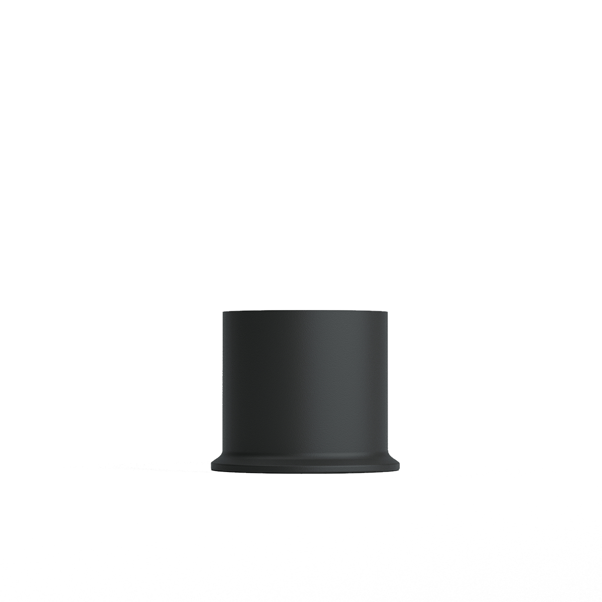 Svart pulverlakkert lampefot i rustfritt stål, London base, høyde 54 mm, diameter 64 mm.