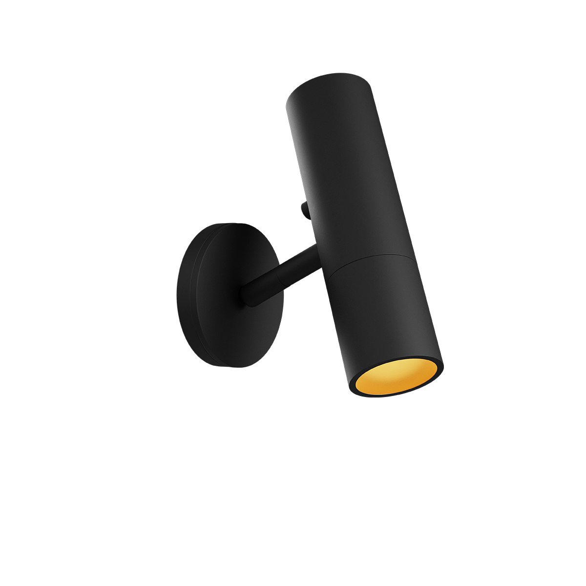 Svart Expo Wall vegglampe i aluminium med enkel, tidløs design og varm belysning.