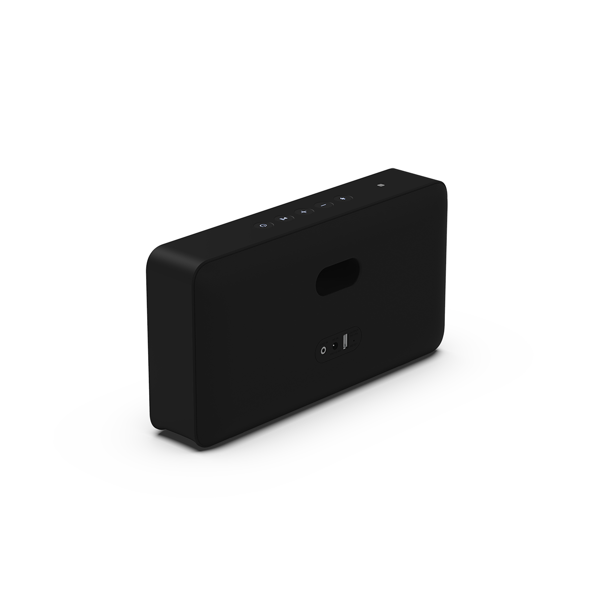 Move 150 bærbar Bluetooth-høyttaler i svart med Fiord stoff og lærdetaljer.