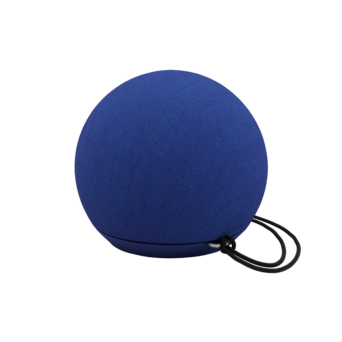 Play Mini høyttaler i cobalt blå med kompakt design og slitesterk polyestertekstil.