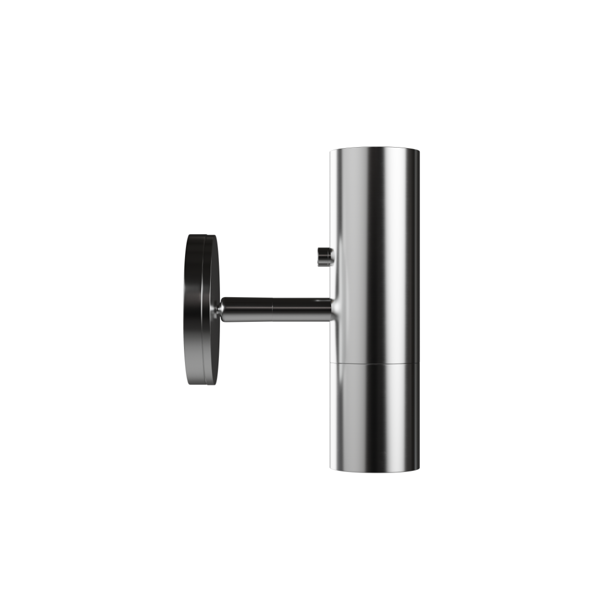 Polert aluminium Expo Wall vegglampe med rund form og berøringsknapp, innendørs belysning.