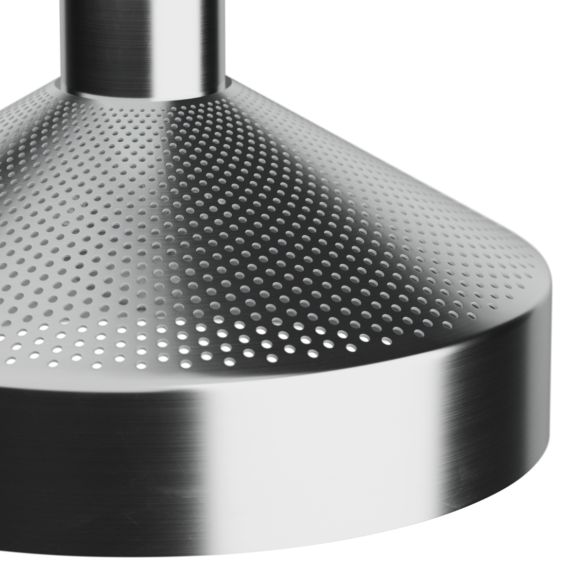 Dawn Pendant Ø25 lampe i aluminium med perforert topp og hvitmalte innerskjerm, rund form.