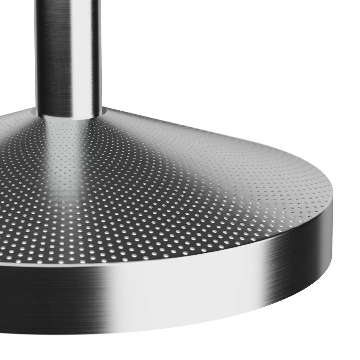 Dawn Pendant Ø40 lampe i polert aluminium med perforert topp og hvit innerskjerm.