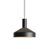 Dawn Pendant Ø25 svart aluminiumslampe med perforert topp og hvit innerskjerm, innendørs belysning.