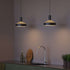 Svart Dawn Pendant Ø25 innendørs lampe i aluminium med perforert topp og hvit innerskjerm.