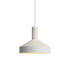 Hvit Dawn Pendant Ø25 i aluminium med perforert topp og hvit innerskjerm, innendørs belysning.