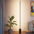 SACKit Expo 185 gulvlampe i svart aluminium med marmorfot og vertikal frostet LED-stripe.