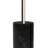 SACKit Expo 185 svart gulvlampe med slank aluminiumsprofil og marmorfot, vertikal frostet LED-stripe.