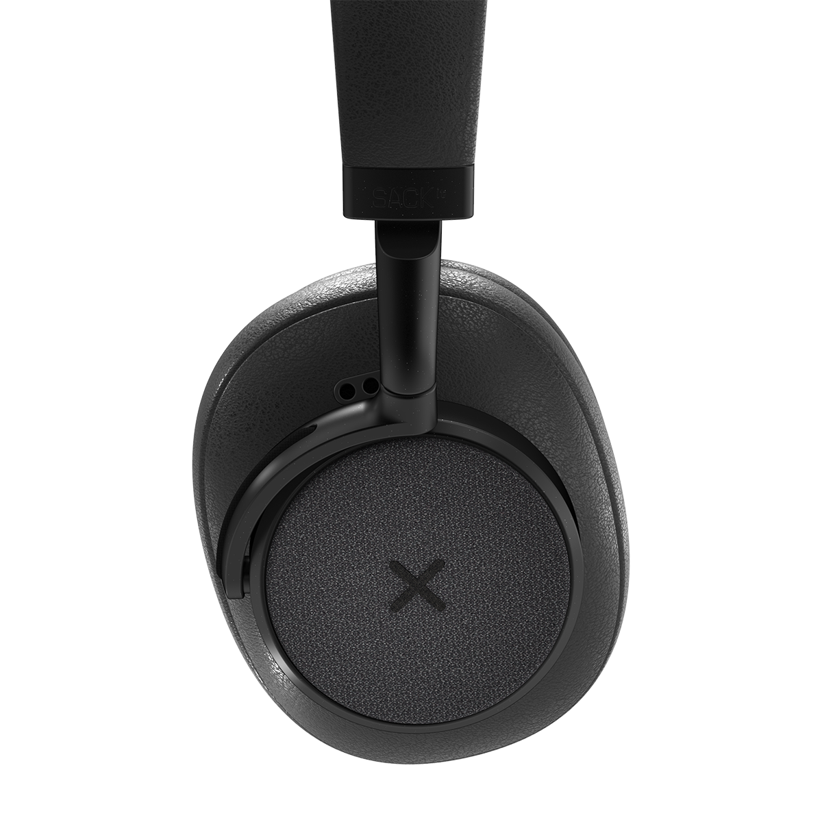 Touch 400 svarte høretelefoner med roterbare øreklokker og minimalistisk design i PU-lær og aluminium.