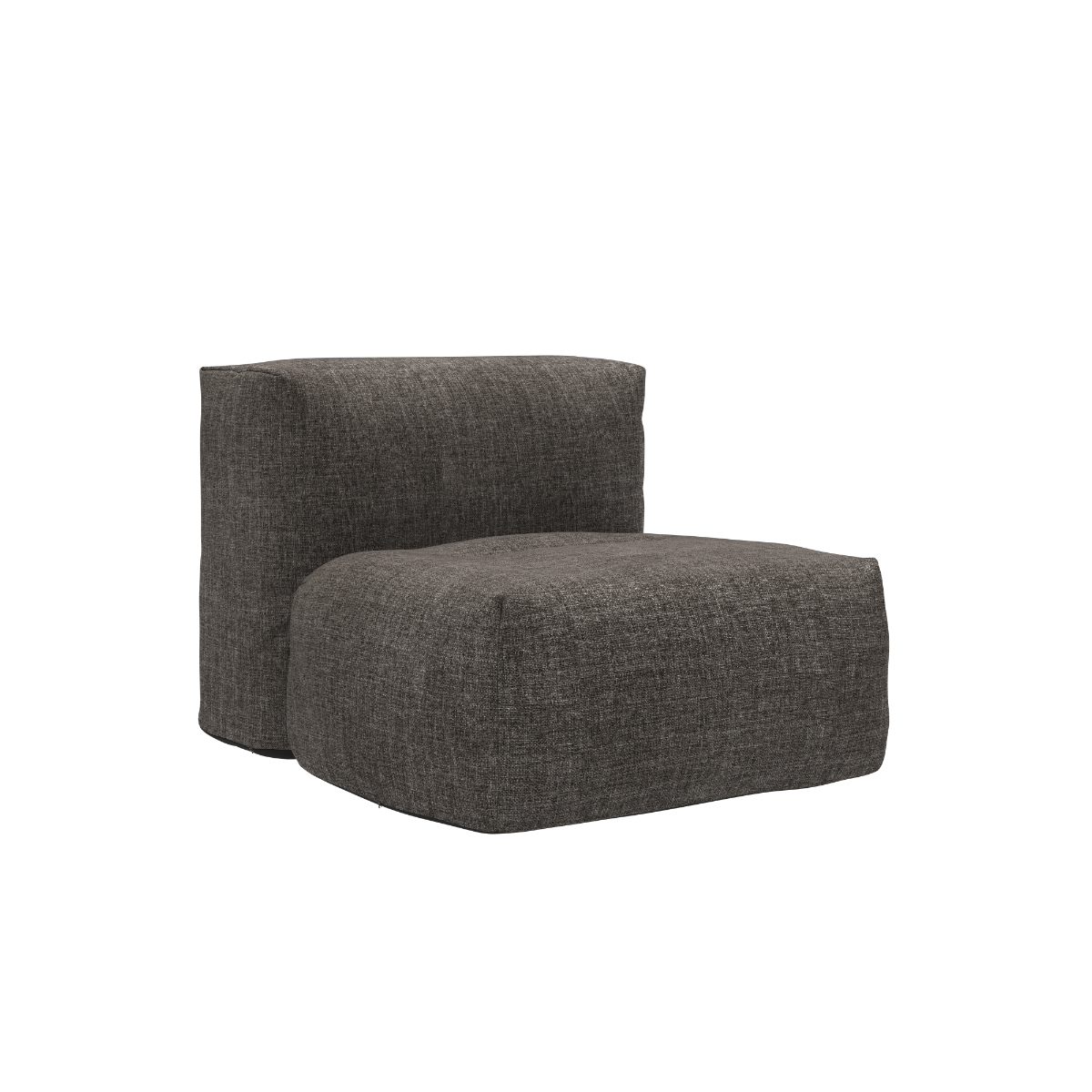 Soft Sofa Outdoor seat in Kirra Noir fabric with soft, weather-resistant cushioning and handle.