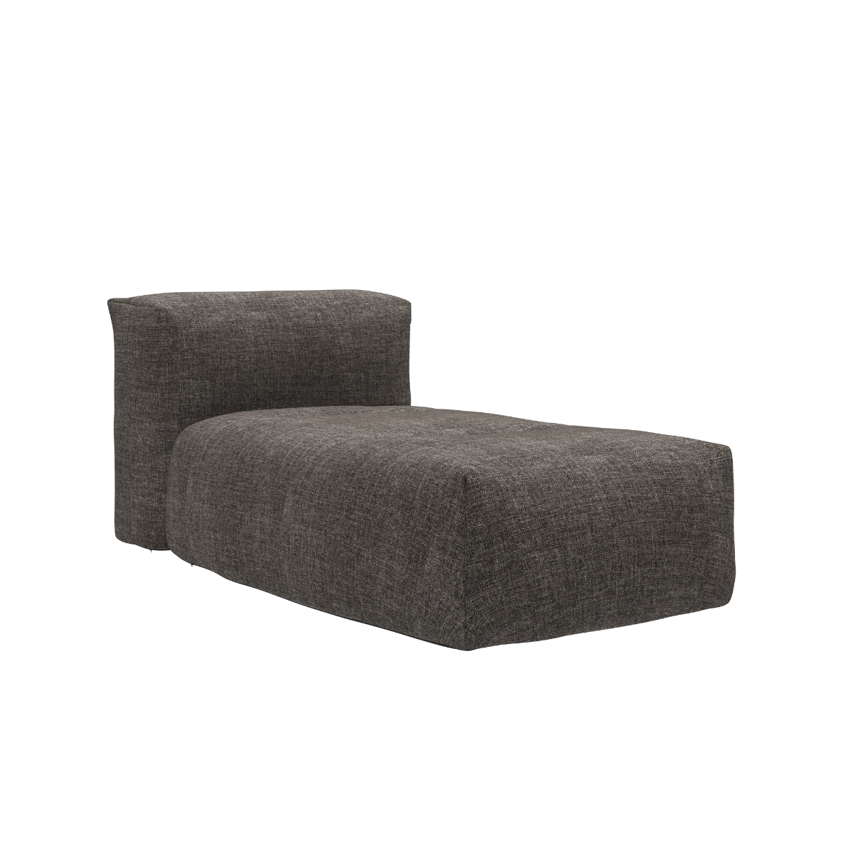 Soft Sofa Outdoor Lounger i svart Kirra Noir stoff med myk, værbestandig polstring og håndtak.