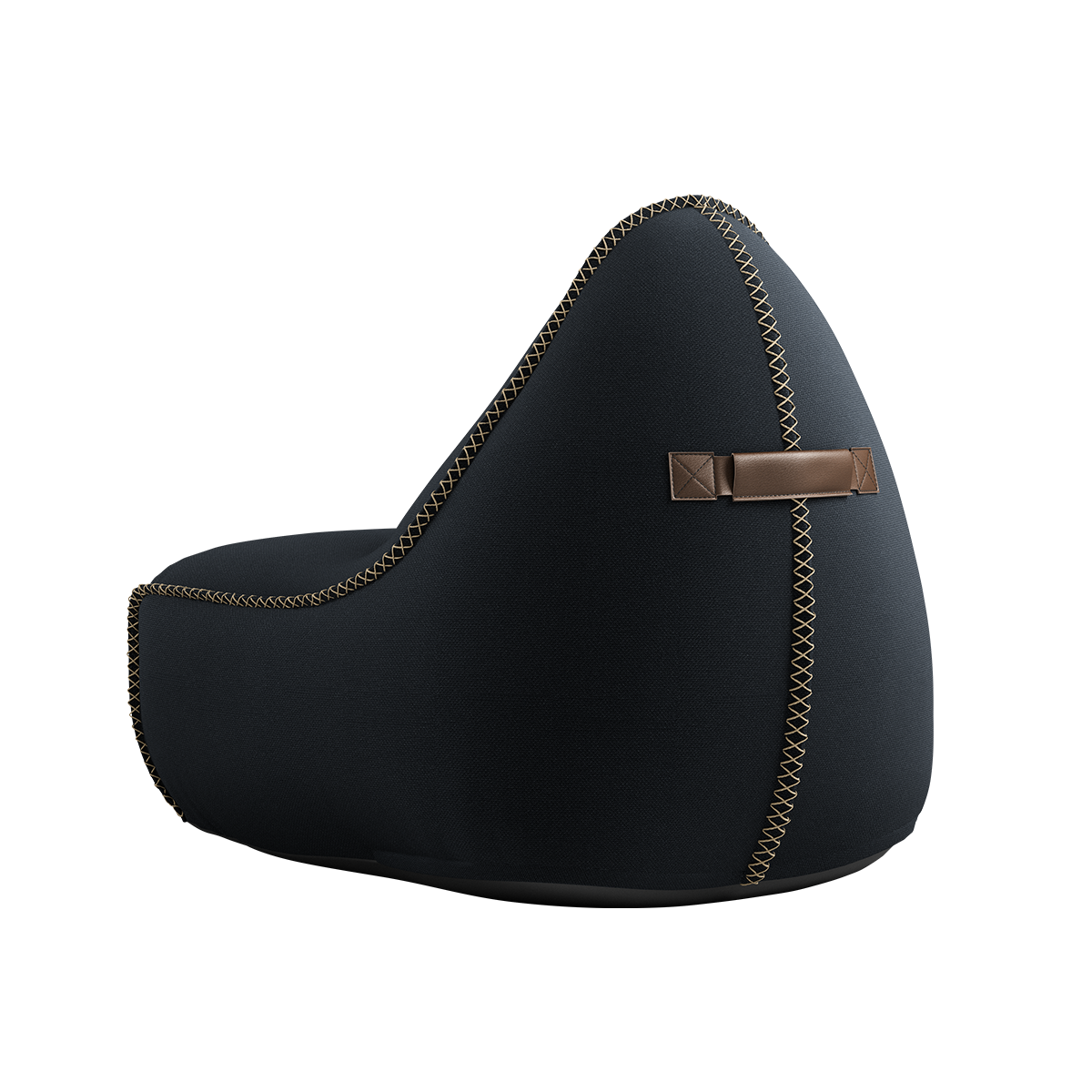 Cura Lounge Chair i grått Cura-stoff med ryggstøtte, bærekraftig sakkosekk stol i dansk design.