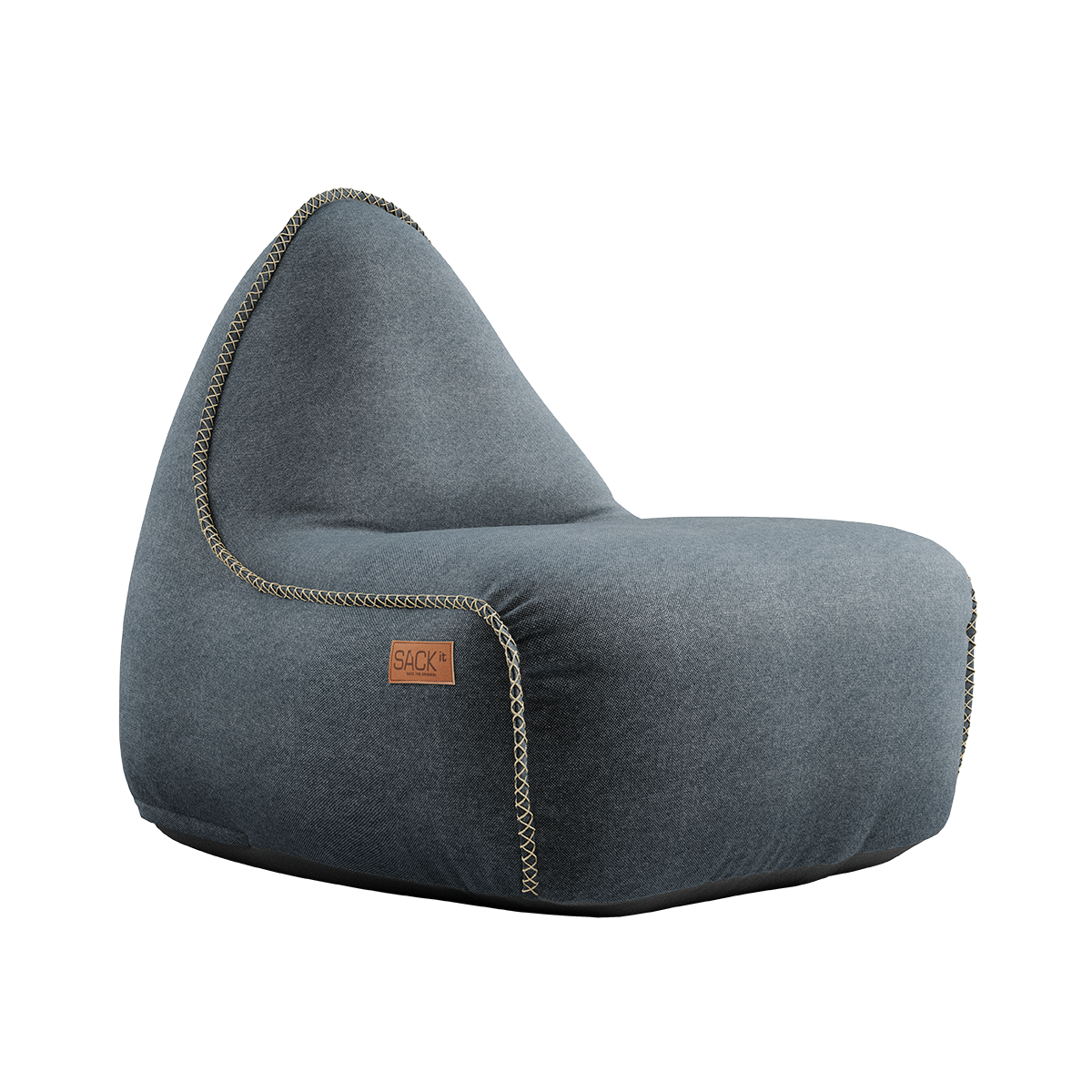 Canvas Lounge Chair i petrolfarget canvasstoff med ryggstøtte, innendørs sakkosekk og lenestol.