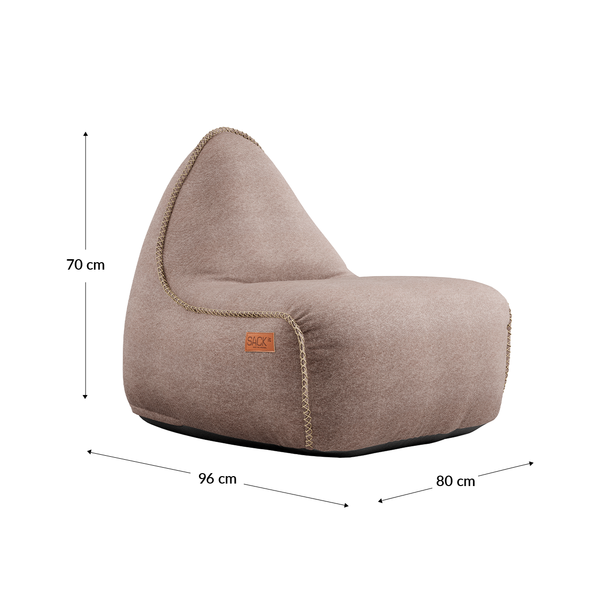 Canvas Lounge Chair i petrolfarget canvasstoff med ryggstøtte og myk fylling.