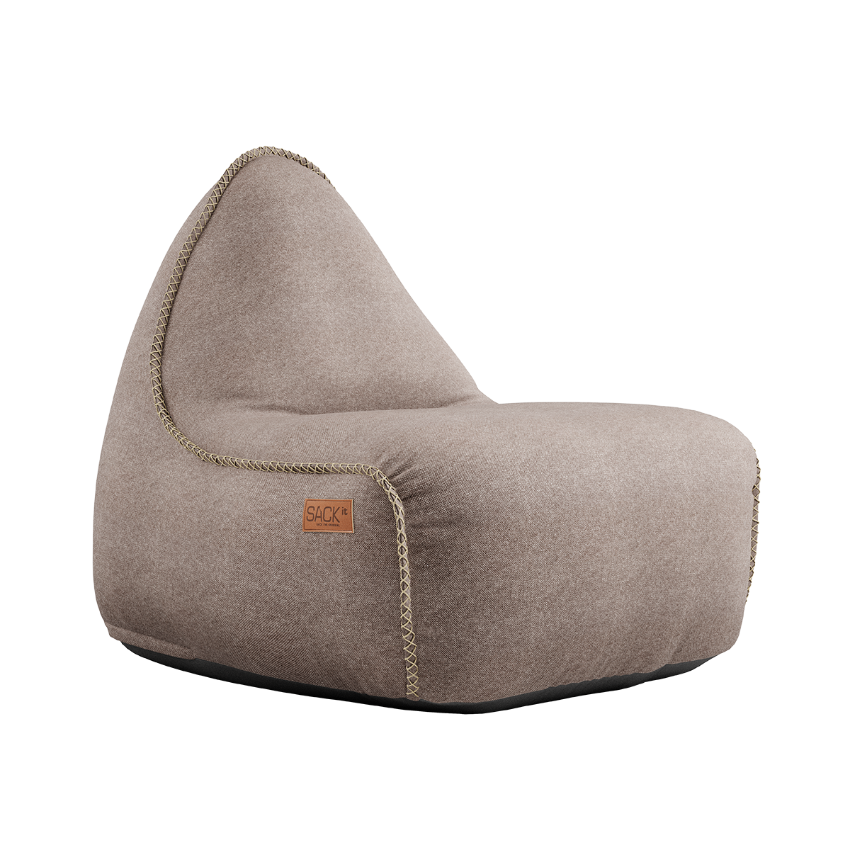 Canvas Lounge Chair i petrolfarget canvasstoff med ryggstøtte og myk form for innendørs bruk.