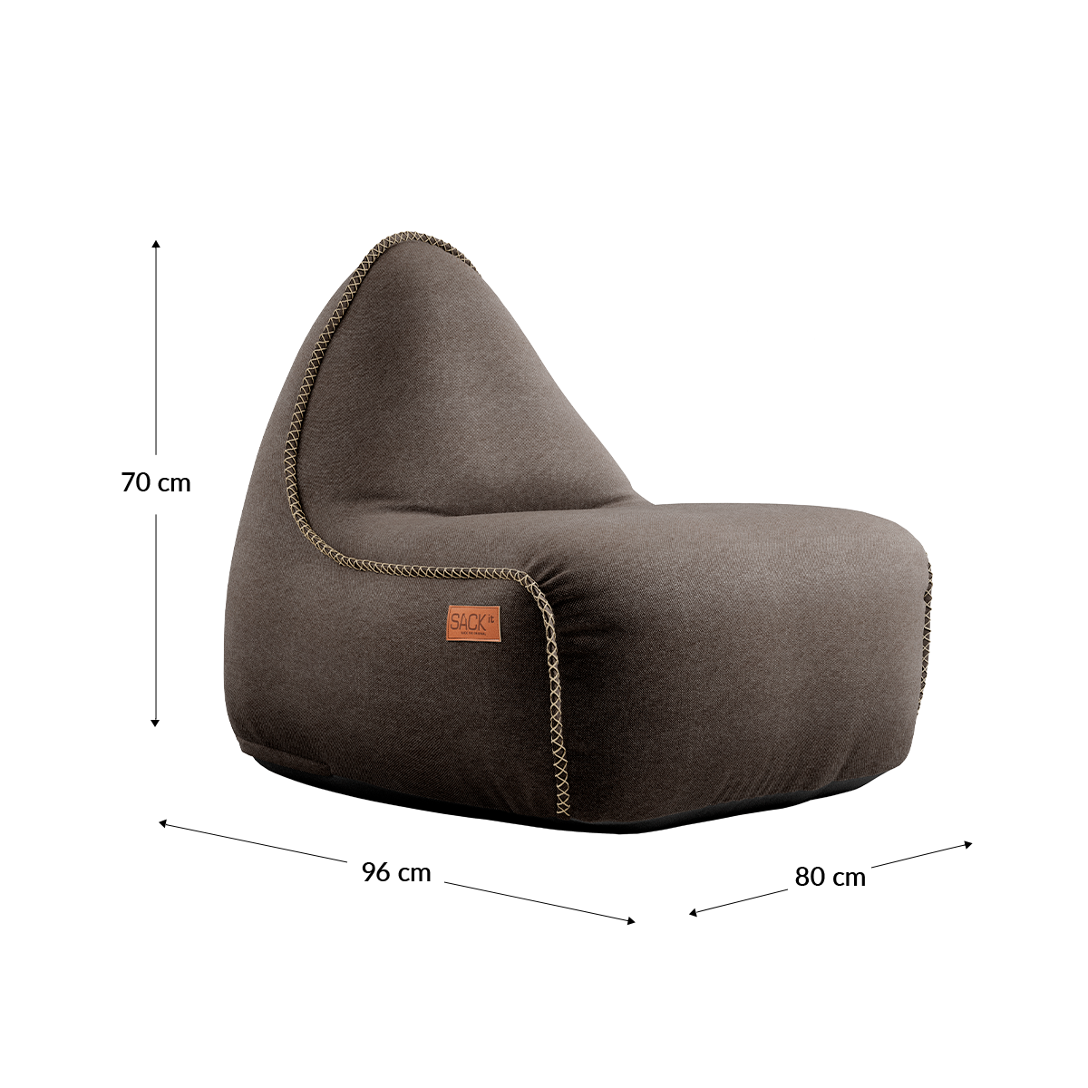 Canvas Lounge Chair i petrolfarget canvasstoff med ryggstøtte, formstabil og innendørs bruk.