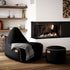 Canvas Lounge Chair i petrolfarget canvasstoff med ryggstøtte og myk form for innendørs bruk