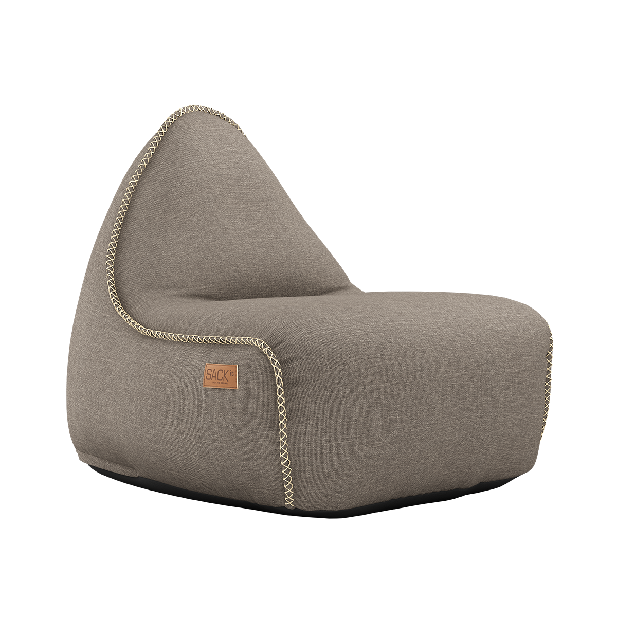 Cobana Lounge Chair i taupe farge, vanntett og holdbar sakkosekk med ryggstøtte.