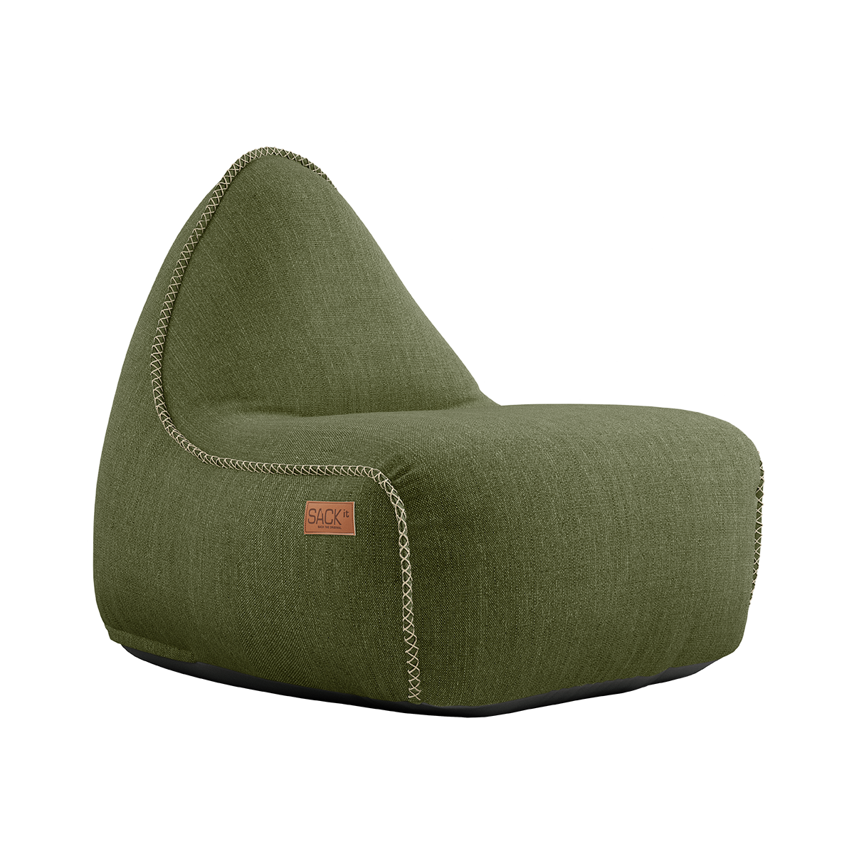 Kirra Olive Cobana Lounge Chair sækkestol med ryggstøtte i vannavstøtende materiale.