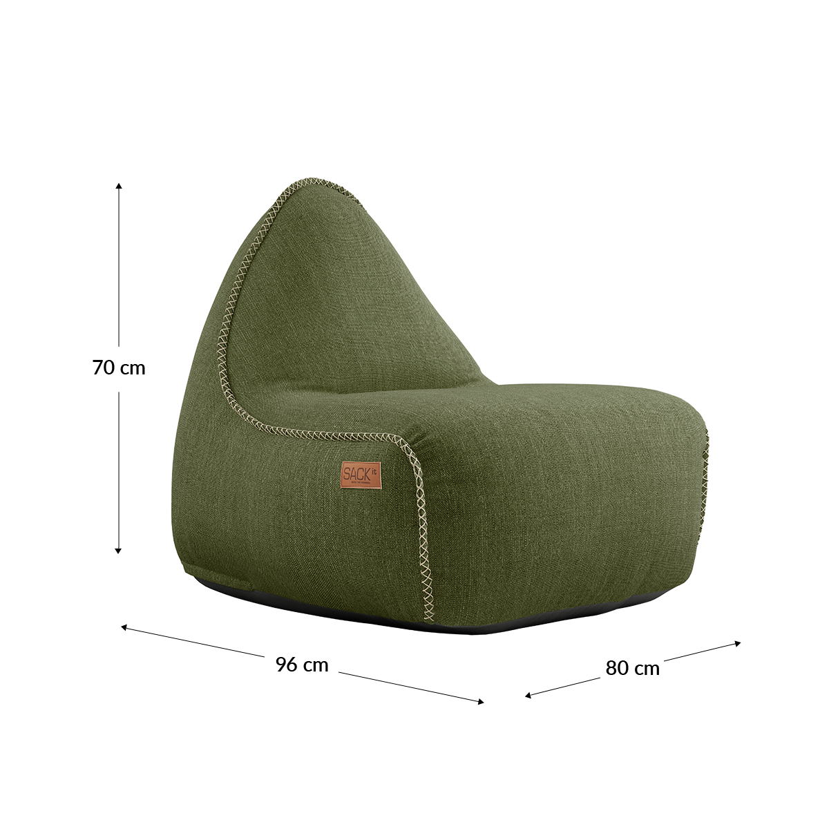 Cobana Lounge Chair i grå olefinfiber med ryggstøtte, formstabil og vannavstøtende sakkosekk.
