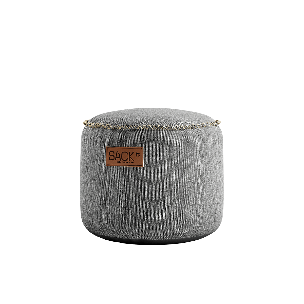 Cobana Junior Pouf i sandmelert farge, rund barnpuff med vannavstøtende stoff.