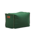 Grønn Cobana Square Pouf med vannavvisende stoff og håndsydde sømmer, firkantet form.