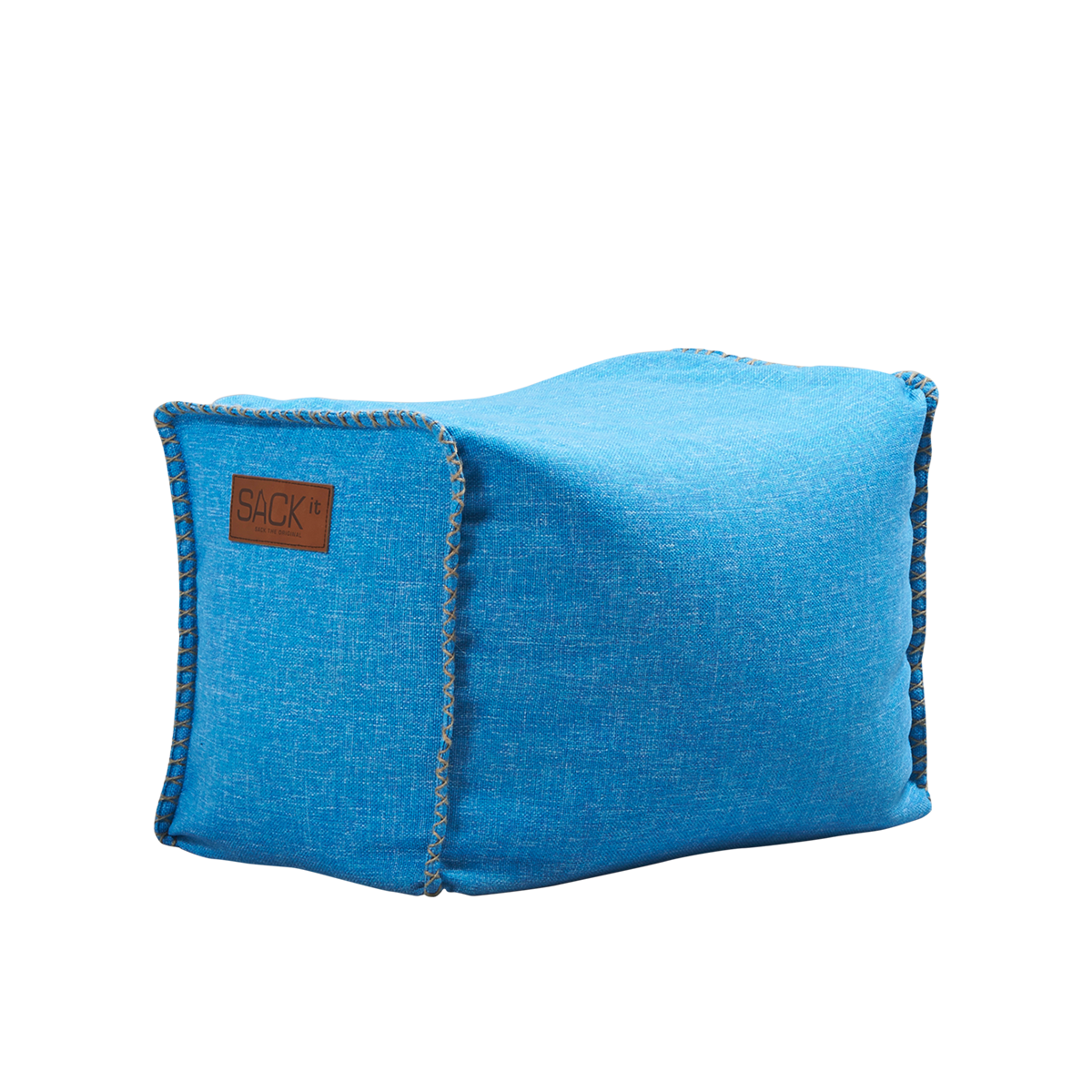 Turkis Cobana Square Pouf med vannavvisende stoff og firkantet form i minimalistisk design.