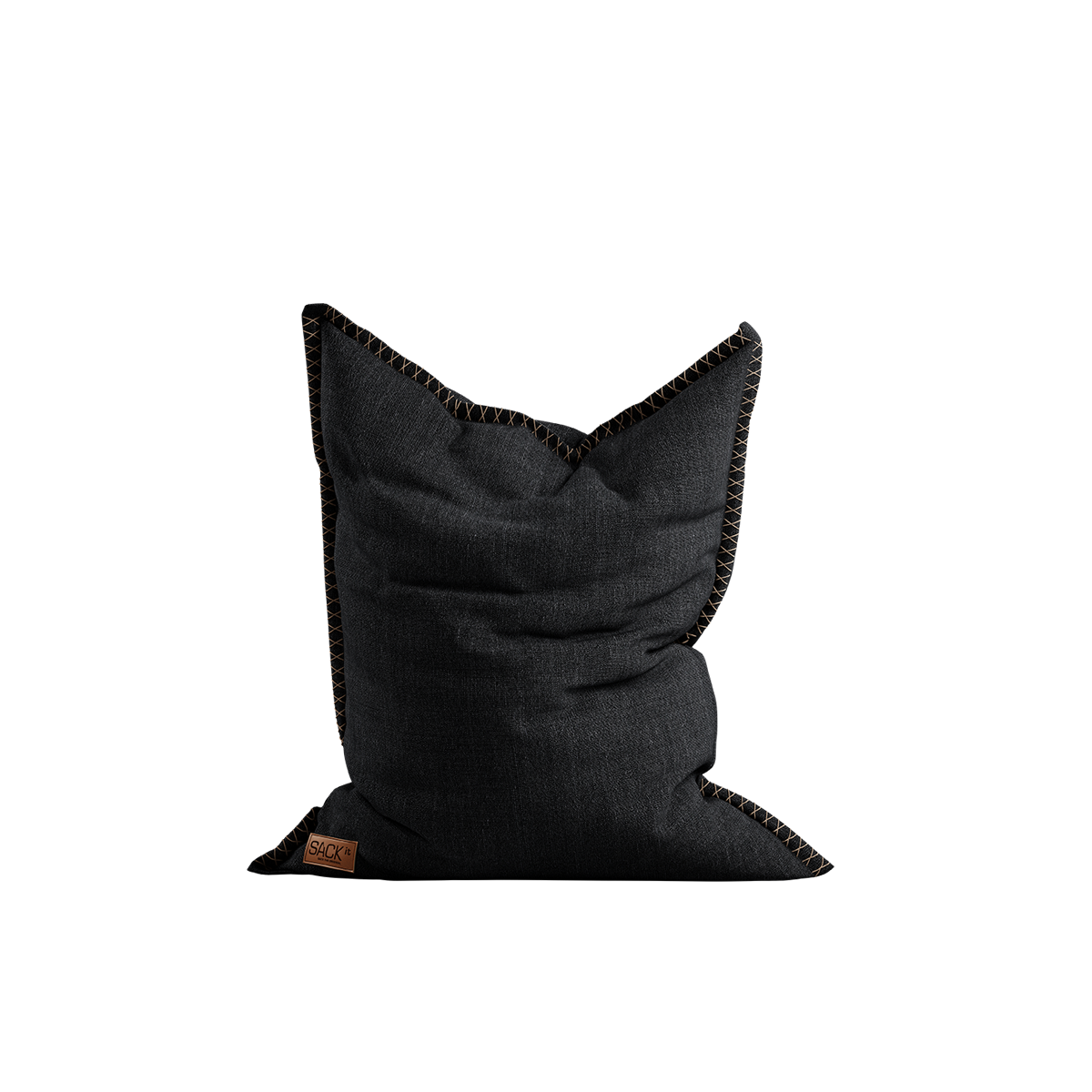 Cobana Junior Beanbag i svart, vannavstøtende sakkestol for barn med myk form og miljøsertifisert tekstil.