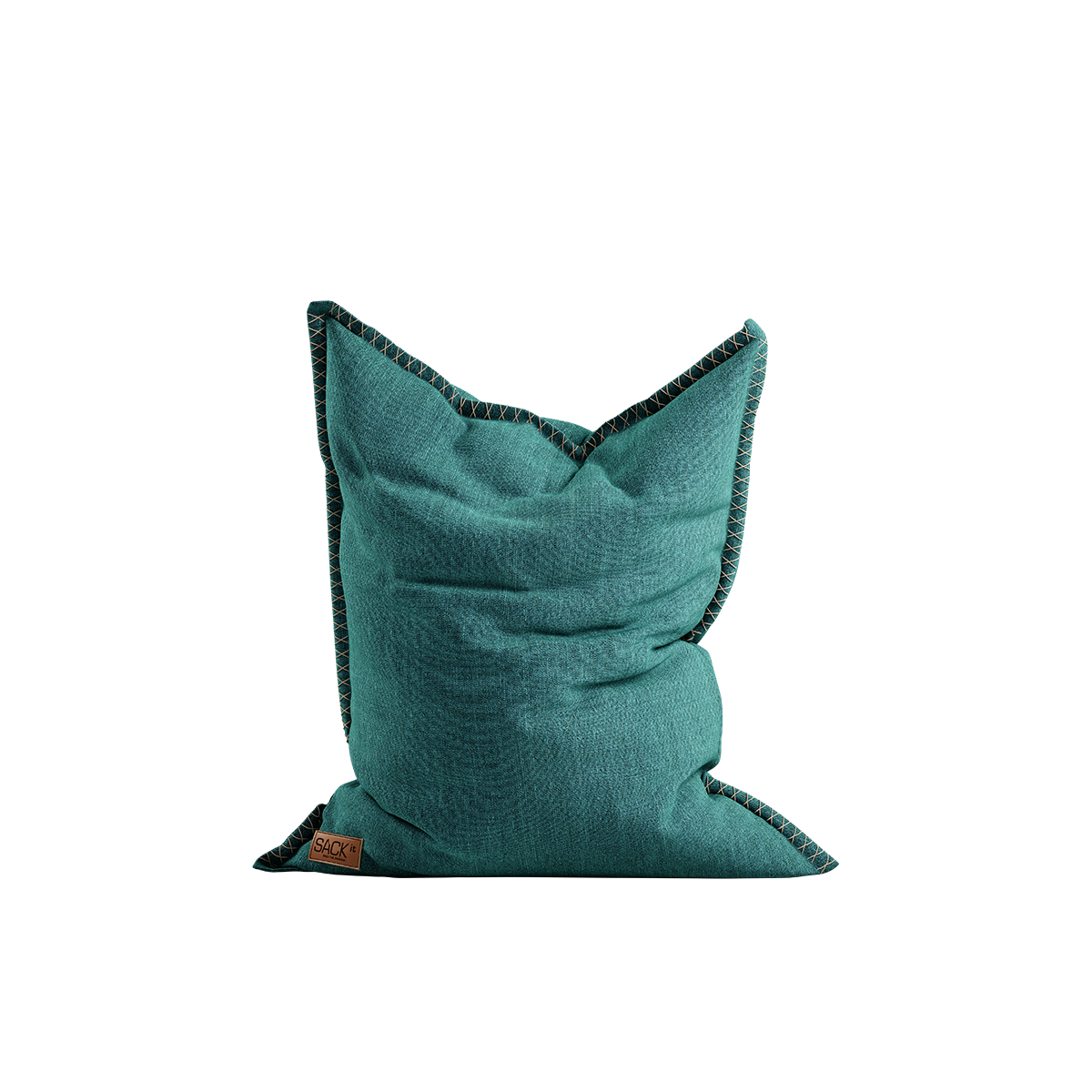Cobana Junior Beanbag i petrol melange, barnesekkestol med vannavstøtende stoff og myk form.
